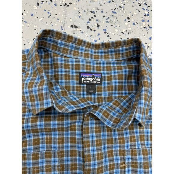 Patagonia Flannel Shirt Mens L Multicolor Plaid Outdoor Preppy Organic Cotton - Picture 2 of 2